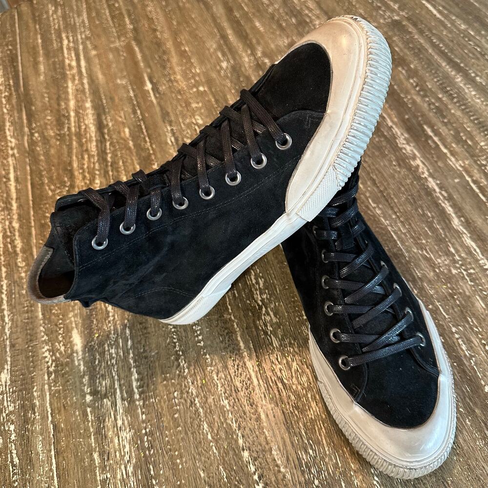 ALLSAINTS Dumont Suede Leather Lace Up High Top Sneakers Black Men’s Size 43 EU